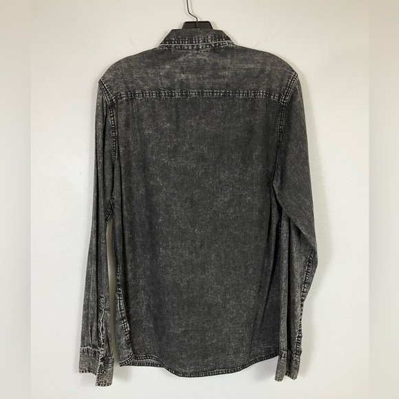 ONLY & SONS Men's Medium Soft Faded Black Denim 100% Cotton Shirt Slim Fit - Picture 3 of 11